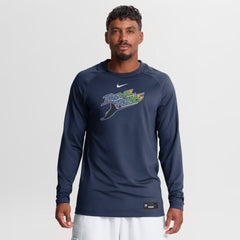 Tampa Bay Rays Nike Authentic Collection Game Time Raglan Long Sleeve T-Shirt - Navy - Nike Sale