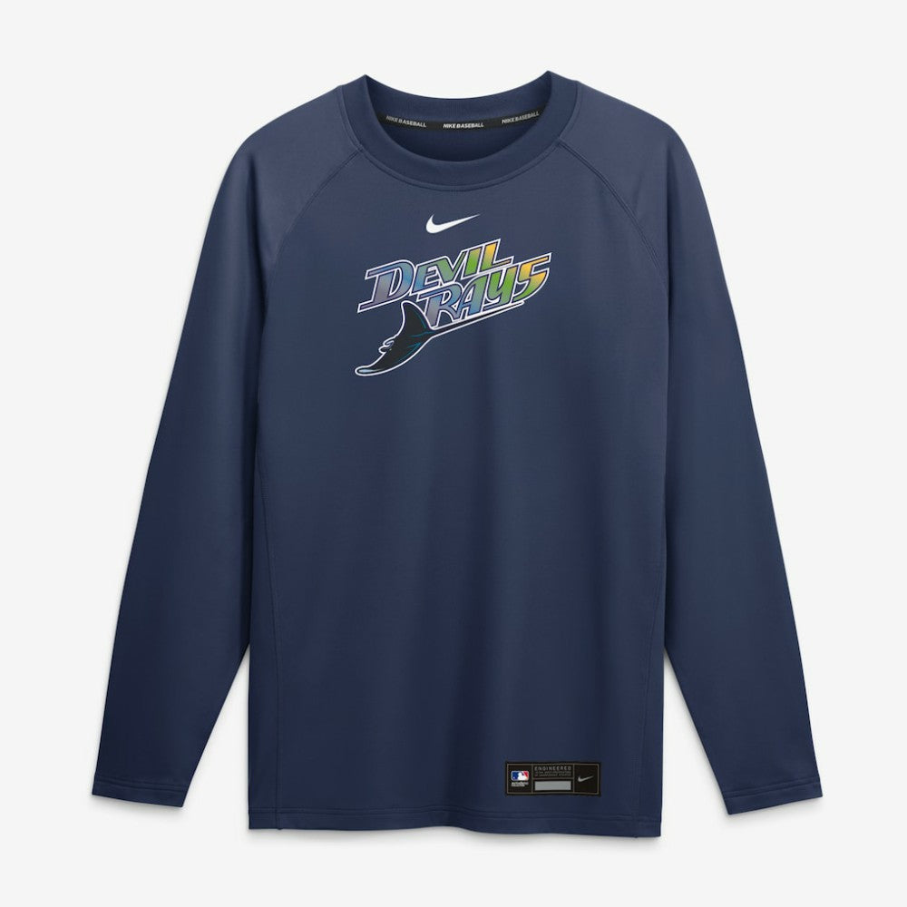 Tampa Bay Rays Nike Authentic Collection Game Time Raglan Long Sleeve T-Shirt - Navy - Nike Sale