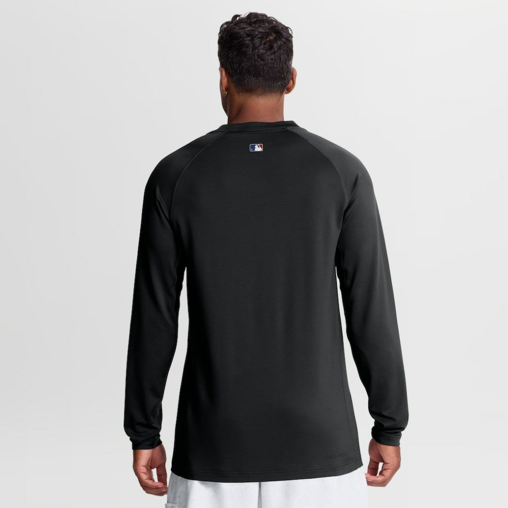 Los Angeles Dodgers Nike Authentic Collection Game Time Raglan Long Sleeve T-Shirt - Black - Nike Sale