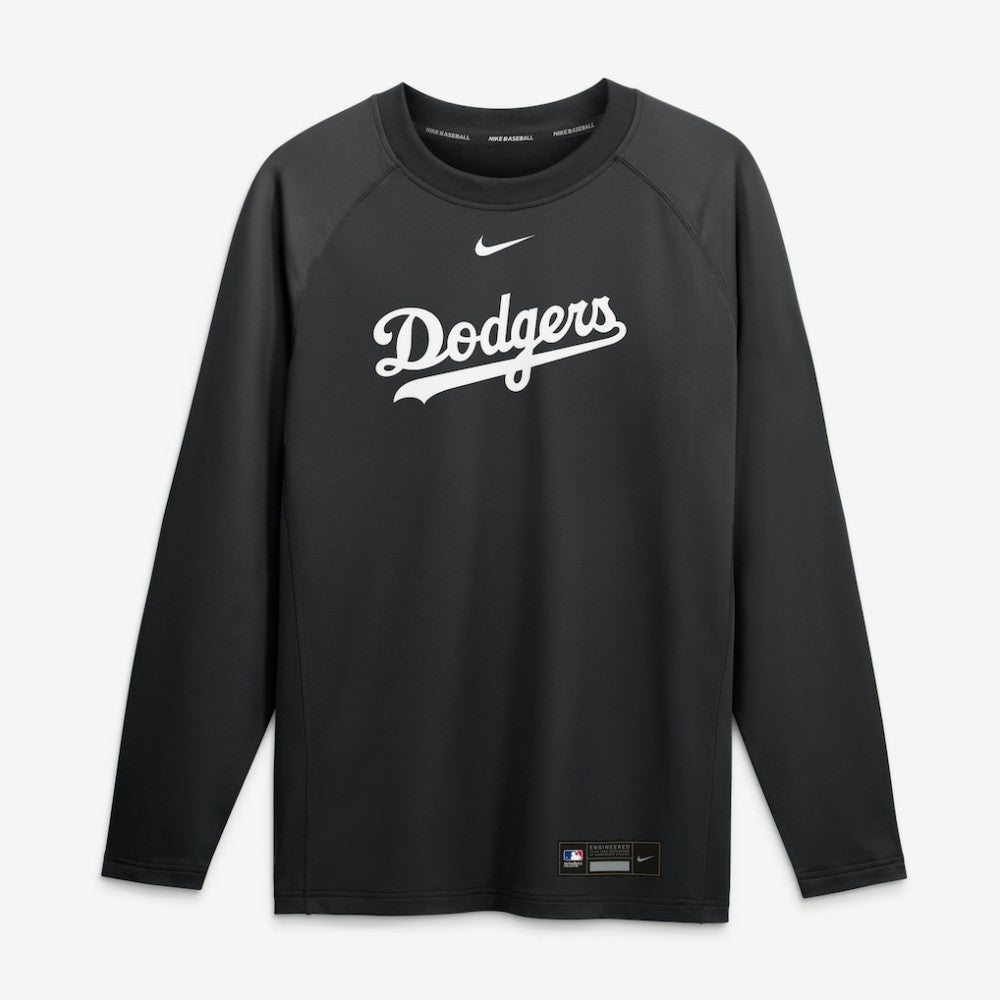 Los Angeles Dodgers Nike Authentic Collection Game Time Raglan Long Sleeve T-Shirt - Black - Nike Sale
