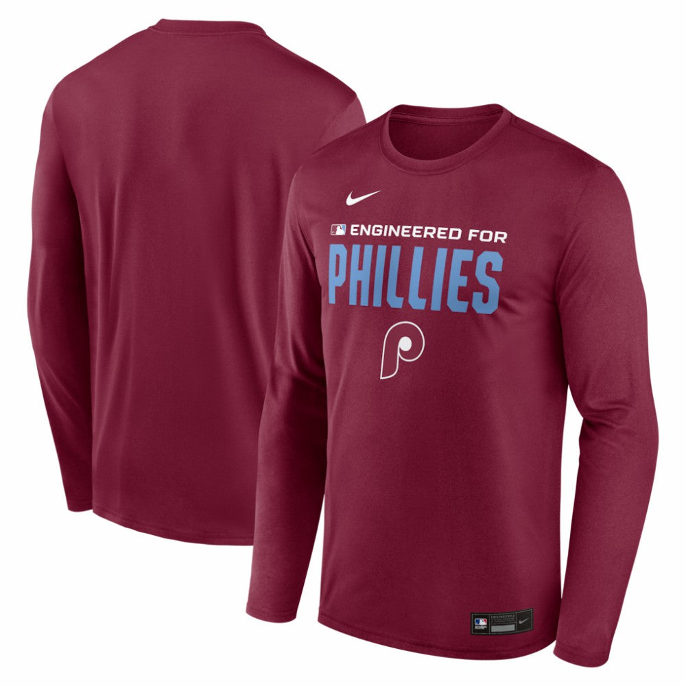 Philadelphia Phillies Nike Authentic Collection Legend Dri-FIT Long Sleeve T-Shirt - Burgundy - Nike Sale