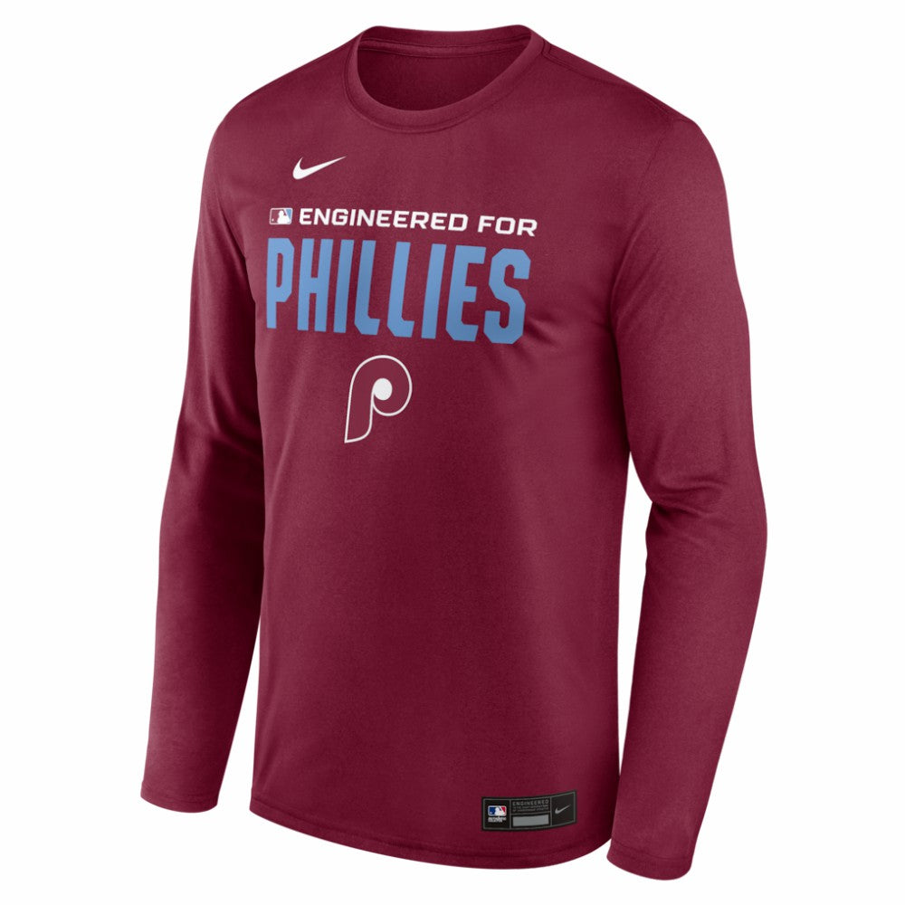 Philadelphia Phillies Nike Authentic Collection Legend Dri-FIT Long Sleeve T-Shirt - Burgundy - Nike Sale