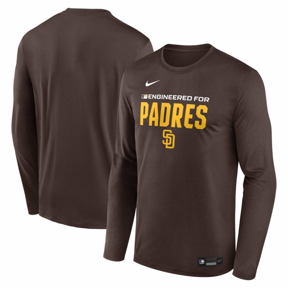 San Diego Padres Nike Authentic Collection Legend Dri-FIT Long Sleeve T-Shirt - Brown - Nike Lifestyle