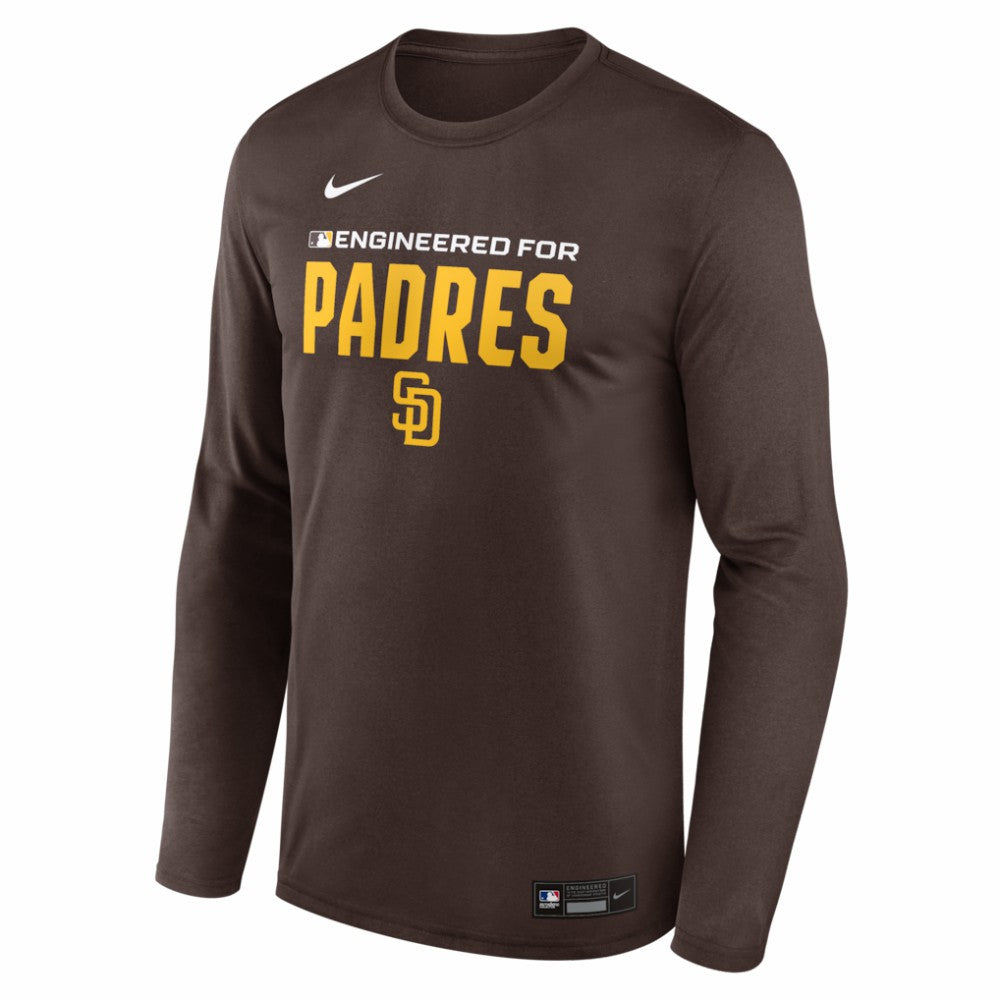 San Diego Padres Nike Authentic Collection Legend Dri-FIT Long Sleeve T-Shirt - Brown - Nike Lifestyle