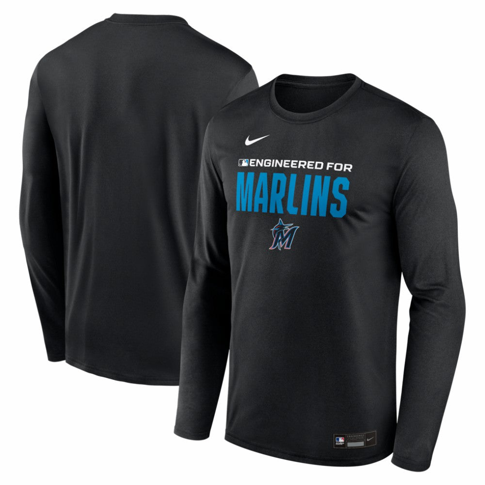Miami Marlins Nike Authentic Collection Legend Dri-FIT Long Sleeve T-Shirt - Black - Nike Sale