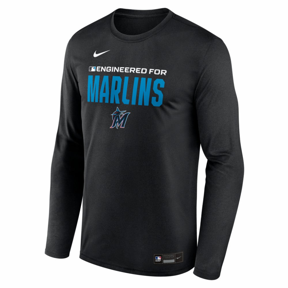 Miami Marlins Nike Authentic Collection Legend Dri-FIT Long Sleeve T-Shirt - Black - Nike Sale