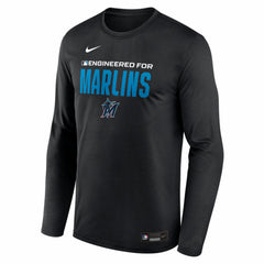 Miami Marlins Nike Authentic Collection Legend Dri-FIT Long Sleeve T-Shirt - Black - Nike Sale
