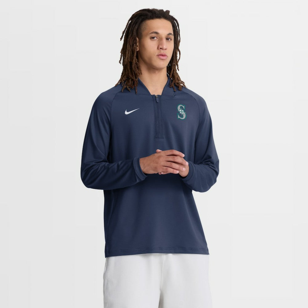 Seattle Mariners Nike Authentic Collection Dri-FIT Raglan Half-Zip Pullover - Navy - Nike Online