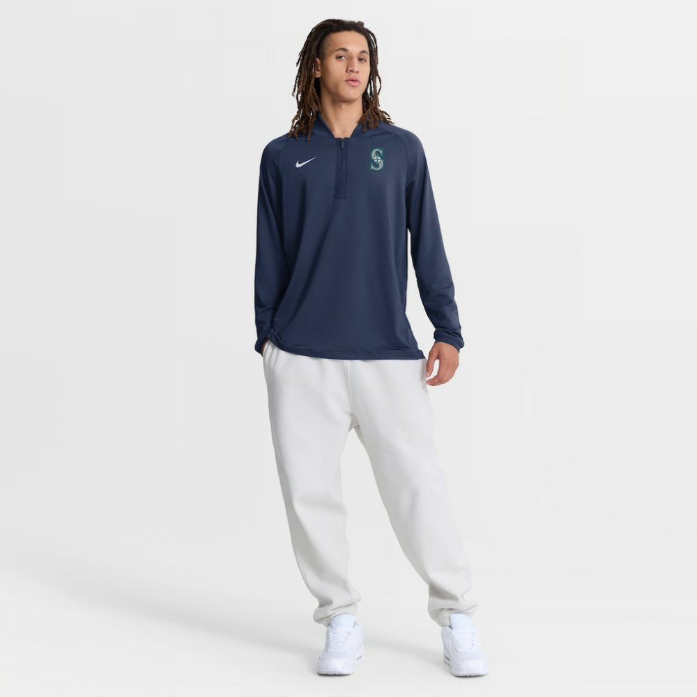 Seattle Mariners Nike Authentic Collection Dri-FIT Raglan Half-Zip Pullover - Navy - Nike Online