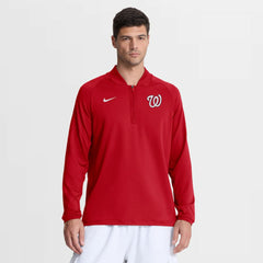 Washington Nationals Nike Authentic Collection Dri-FIT Raglan Half-Zip Pullover - Red - Nike Discount