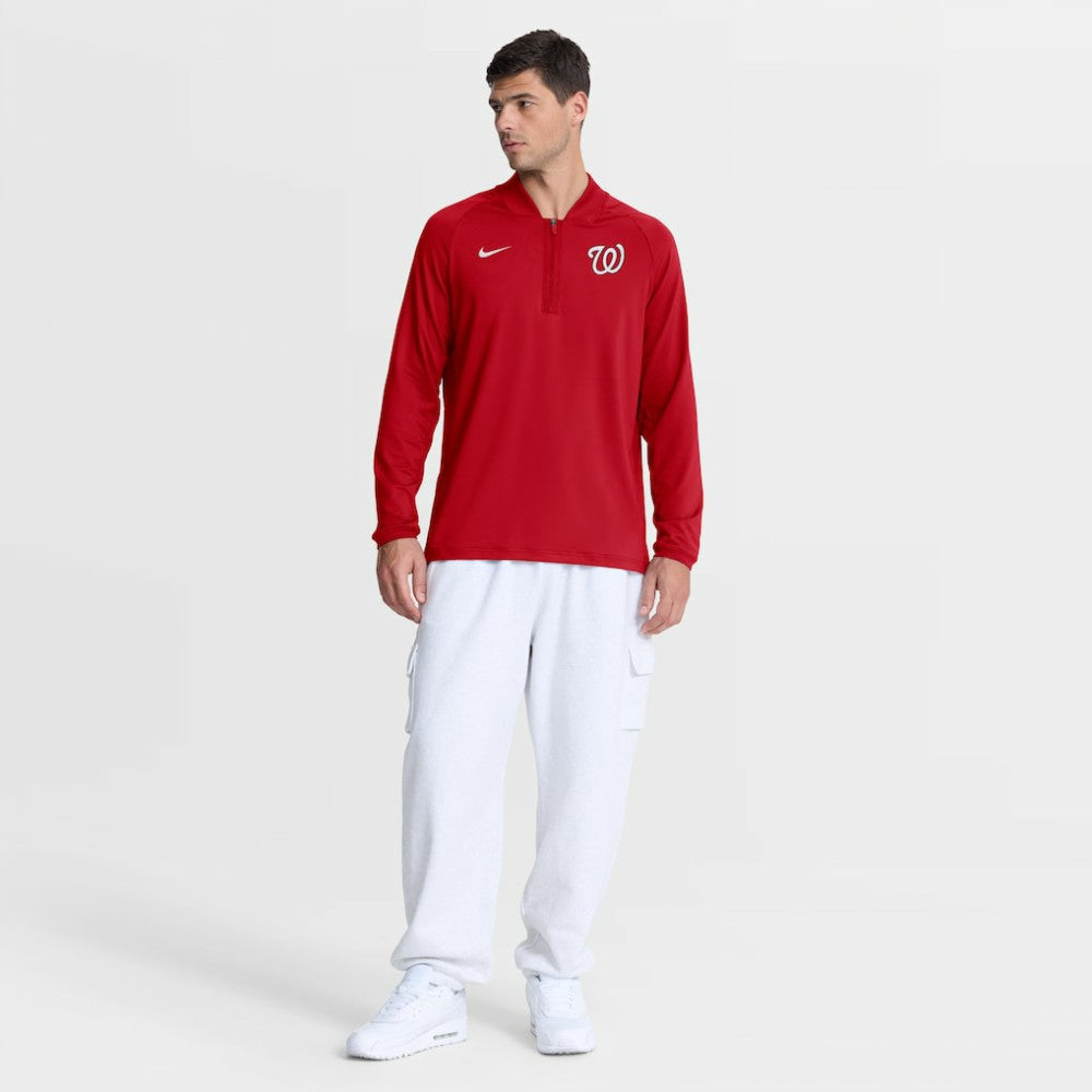 Washington Nationals Nike Authentic Collection Dri-FIT Raglan Half-Zip Pullover - Red - Nike Discount