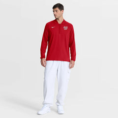 Washington Nationals Nike Authentic Collection Dri-FIT Raglan Half-Zip Pullover - Red - Nike Discount