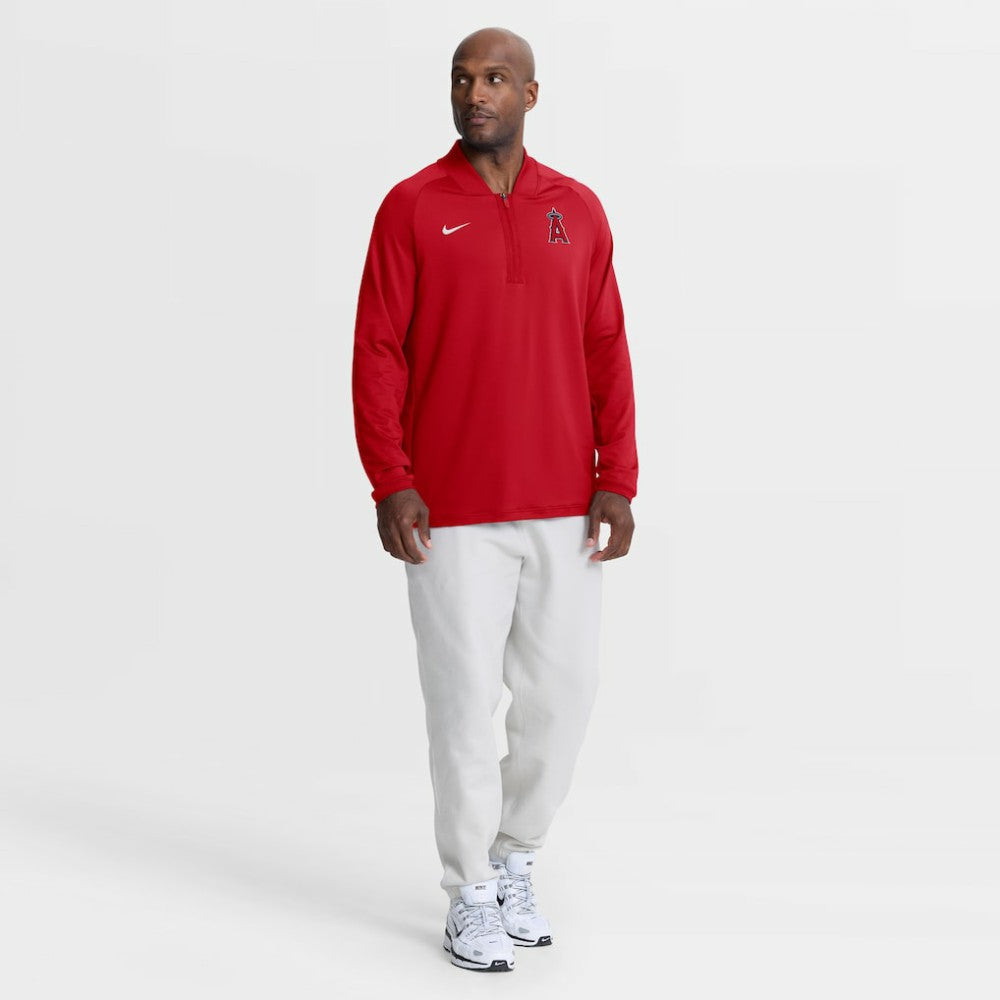 Los Angeles Angels Nike Authentic Collection Dri-FIT Raglan Half-Zip Pullover - Red - Nike on Sale