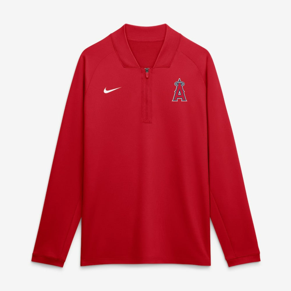 Los Angeles Angels Nike Authentic Collection Dri-FIT Raglan Half-Zip Pullover - Red - Nike on Sale