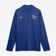 Kansas City Royals Nike Authentic Collection Dri-FIT Raglan Half-Zip Pullover - Royal - Nike Lifestyle