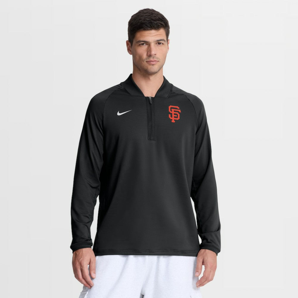 San Francisco Giants Nike Authentic Collection Dri-FIT Raglan Half-Zip Pullover - Black - Nike Sale