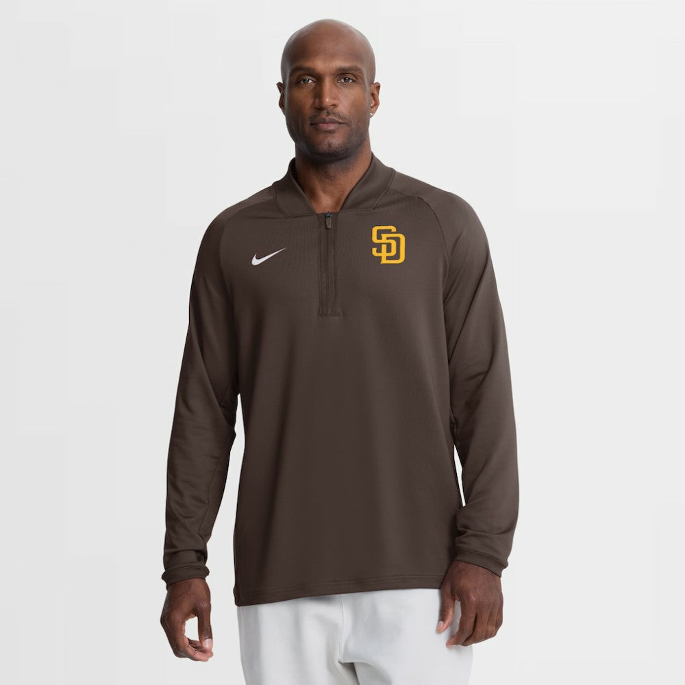 San Diego Padres Nike Authentic Collection Dri-FIT Raglan Half-Zip Pullover - Brown - Nike on Sale