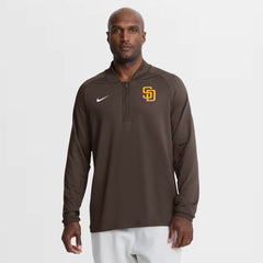 San Diego Padres Nike Authentic Collection Dri-FIT Raglan Half-Zip Pullover - Brown - Nike on Sale