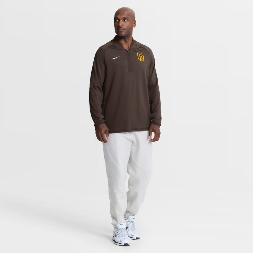 San Diego Padres Nike Authentic Collection Dri-FIT Raglan Half-Zip Pullover - Brown - Nike on Sale