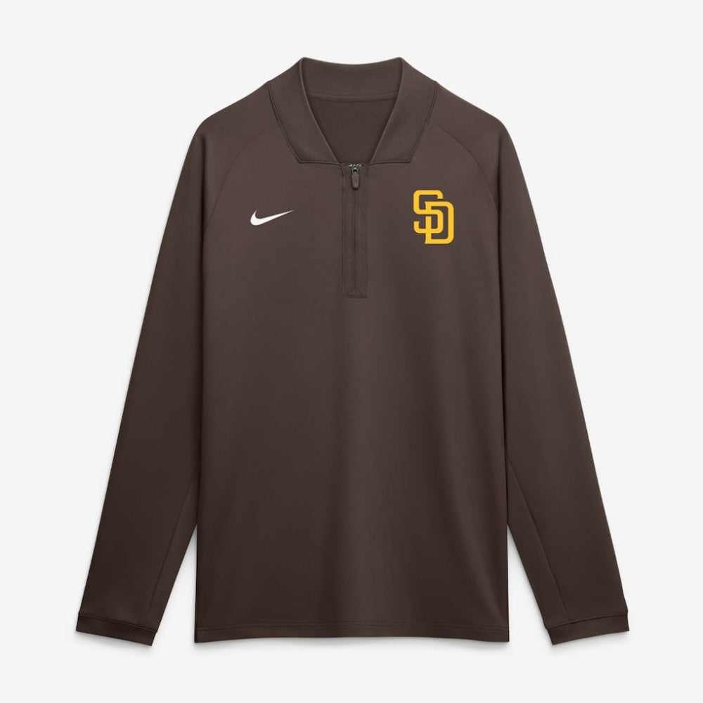 San Diego Padres Nike Authentic Collection Dri-FIT Raglan Half-Zip Pullover - Brown - Nike on Sale