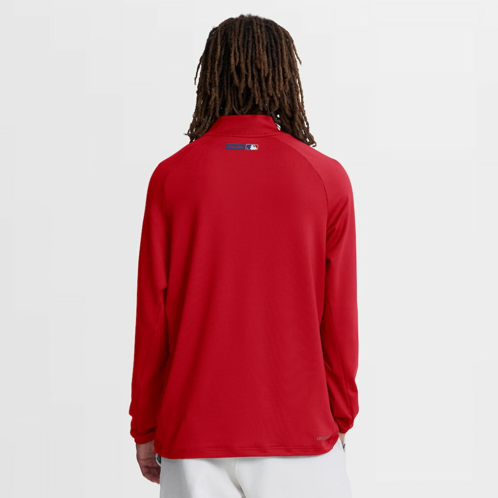 Philadelphia Phillies Nike Authentic Collection Dri-FIT Raglan Half-Zip Pullover - Red - Nike on Sale