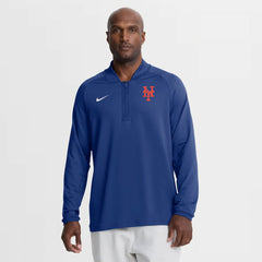 New York Mets Nike Authentic Collection Dri-FIT Raglan Half-Zip Pullover - Royal - Nike Lifestyle