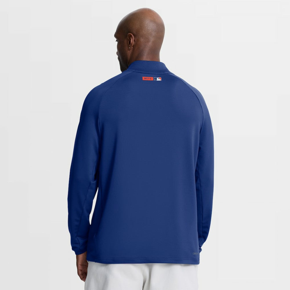 New York Mets Nike Authentic Collection Dri-FIT Raglan Half-Zip Pullover - Royal - Nike Lifestyle