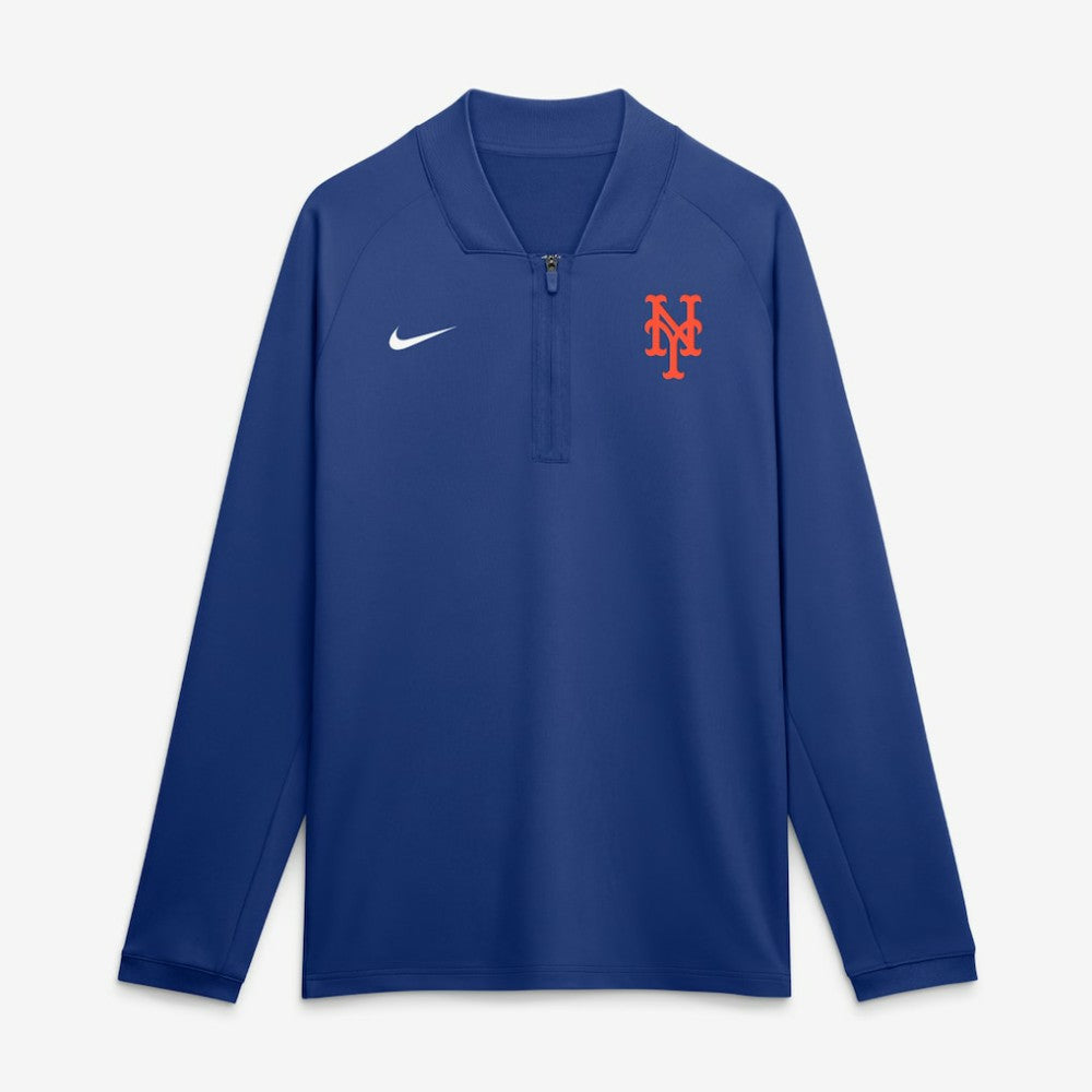 New York Mets Nike Authentic Collection Dri-FIT Raglan Half-Zip Pullover - Royal - Nike Lifestyle