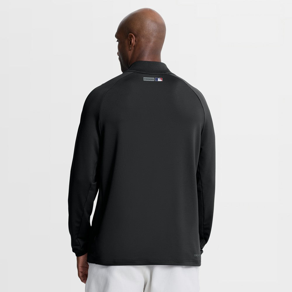 Los Angeles Dodgers Nike Authentic Collection Dri-FIT Raglan Half-Zip Pullover - Black - Nike on Sale