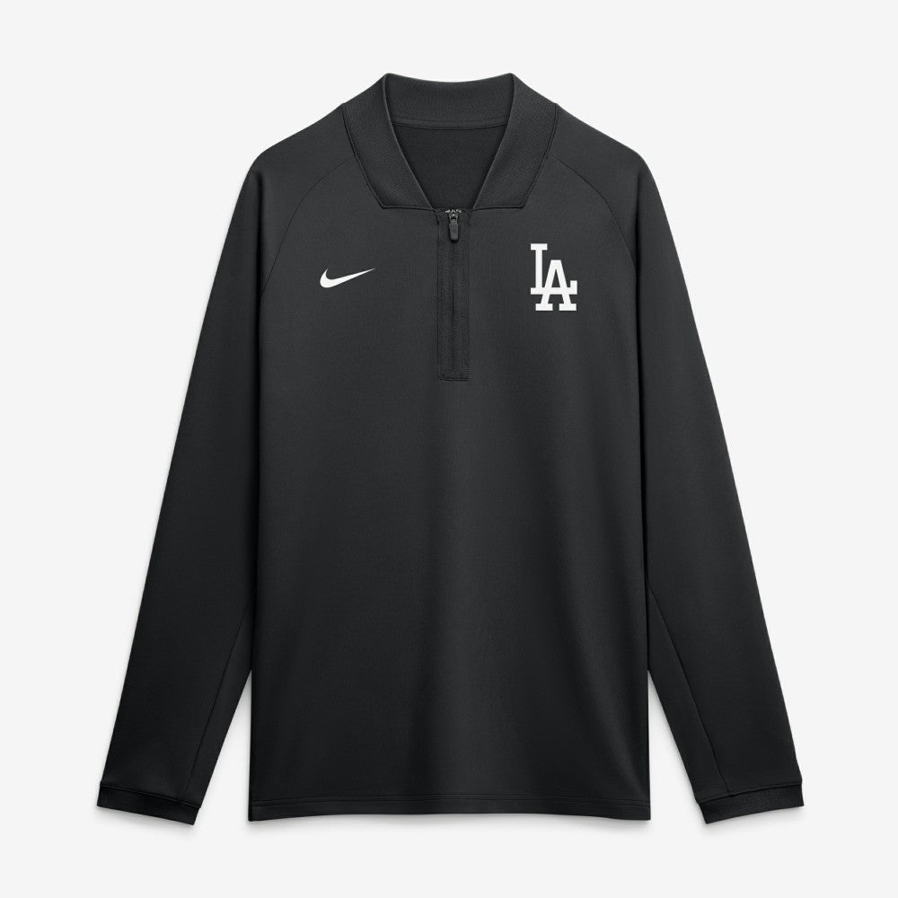 Los Angeles Dodgers Nike Authentic Collection Dri-FIT Raglan Half-Zip Pullover - Black - Nike on Sale