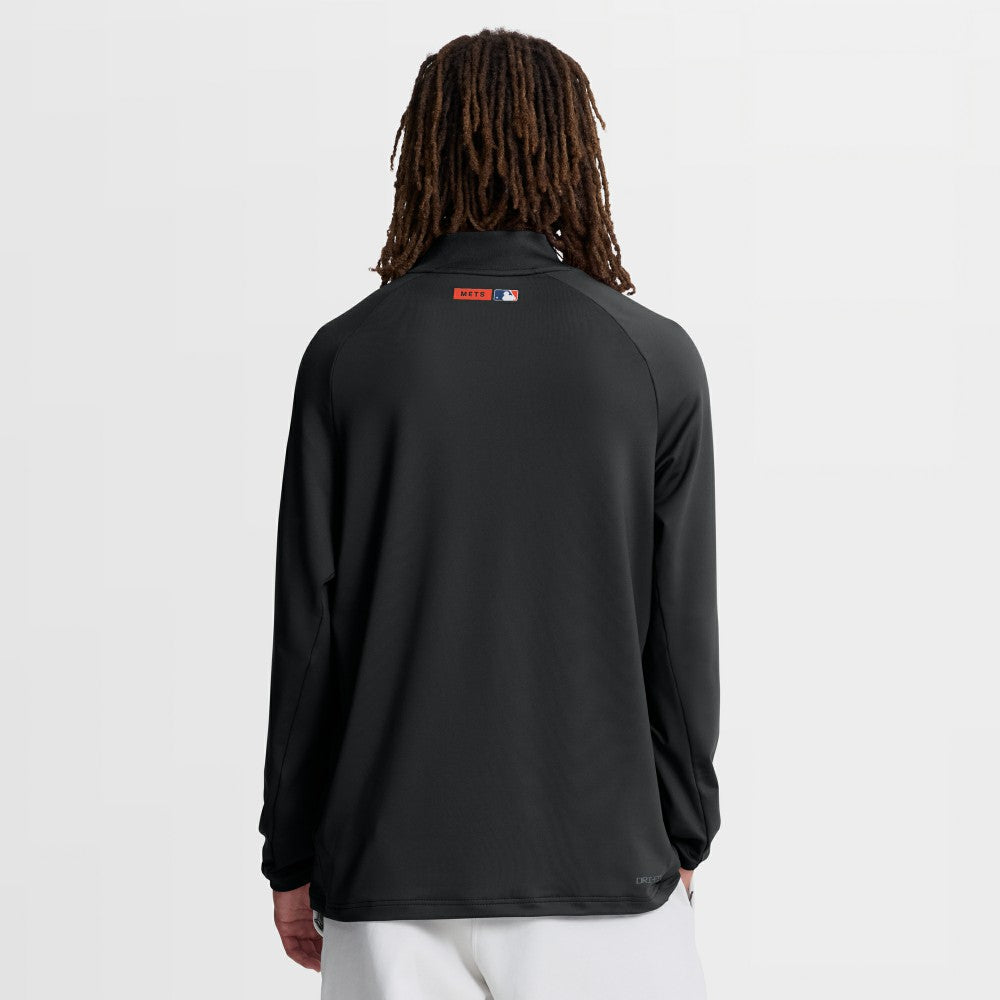 New York Mets Nike Authentic Collection Dri-FIT Raglan Half-Zip Pullover - Black - Nike Sale