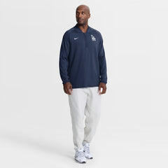 Los Angeles Dodgers Nike Authentic Collection Dri-FIT Raglan Half-Zip Pullover - Navy - Nike Sale