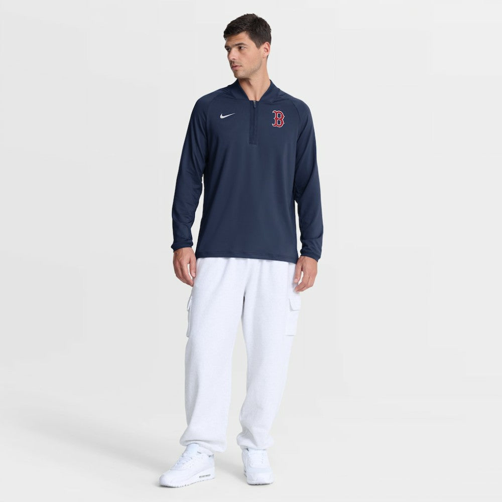 Boston Red Sox Nike Authentic Collection Dri-FIT Raglan Half-Zip Pullover - Navy - Nike on Sale