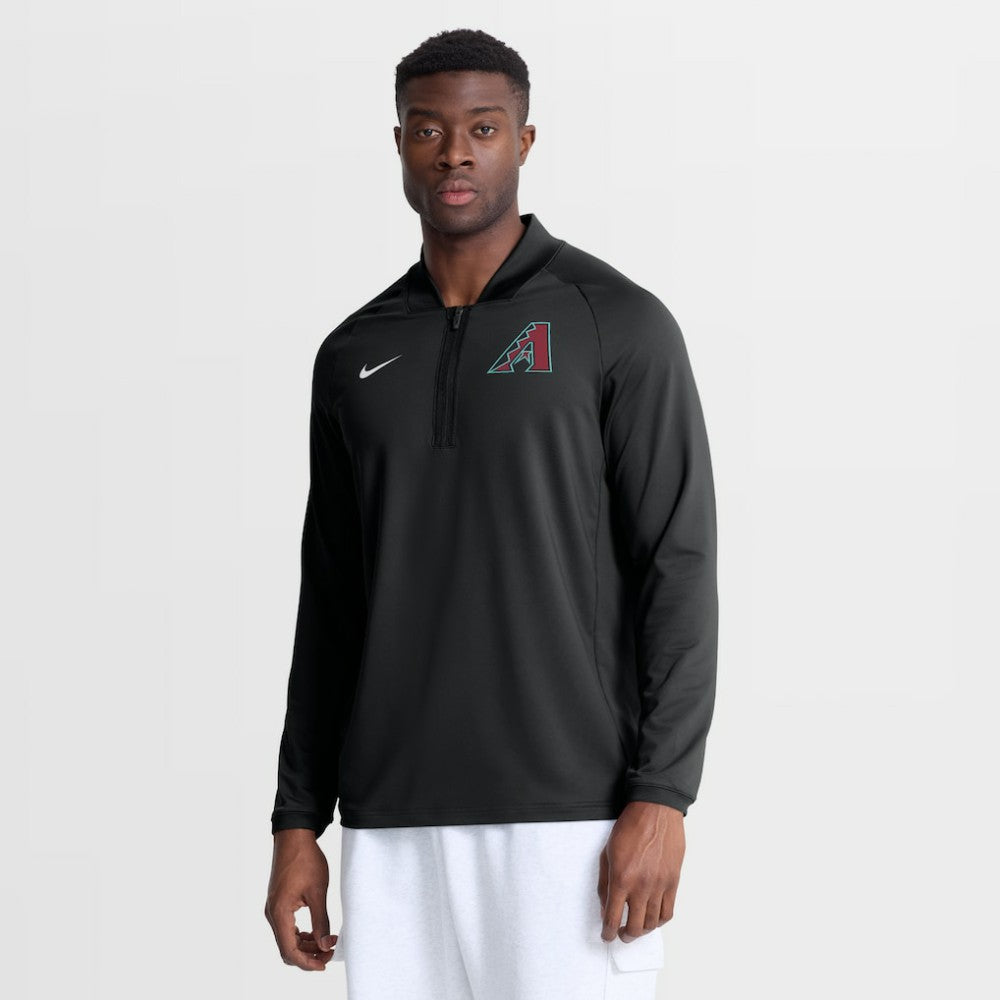 Arizona Diamondbacks Nike Authentic Collection Dri-FIT Raglan Half-Zip Pullover - Black - Nike Sale