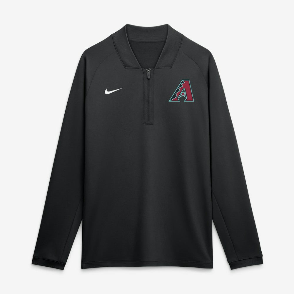 Arizona Diamondbacks Nike Authentic Collection Dri-FIT Raglan Half-Zip Pullover - Black - Nike Sale