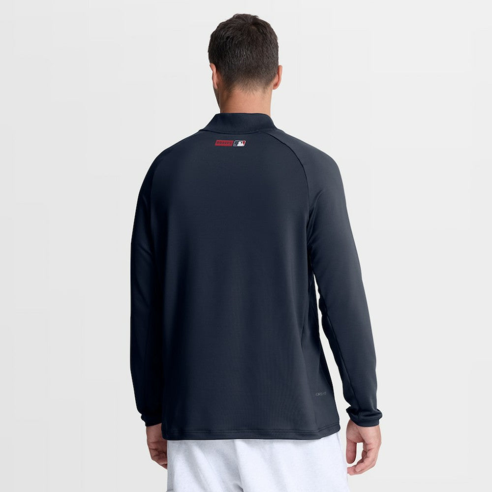 Atlanta Braves Nike Authentic Collection Dri-FIT Raglan Half-Zip Pullover - Navy - Nike on Sale