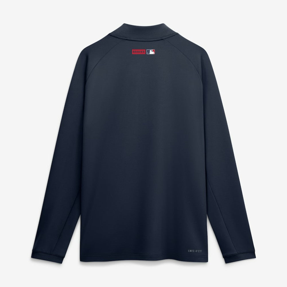 Atlanta Braves Nike Authentic Collection Dri-FIT Raglan Half-Zip Pullover - Navy - Nike on Sale