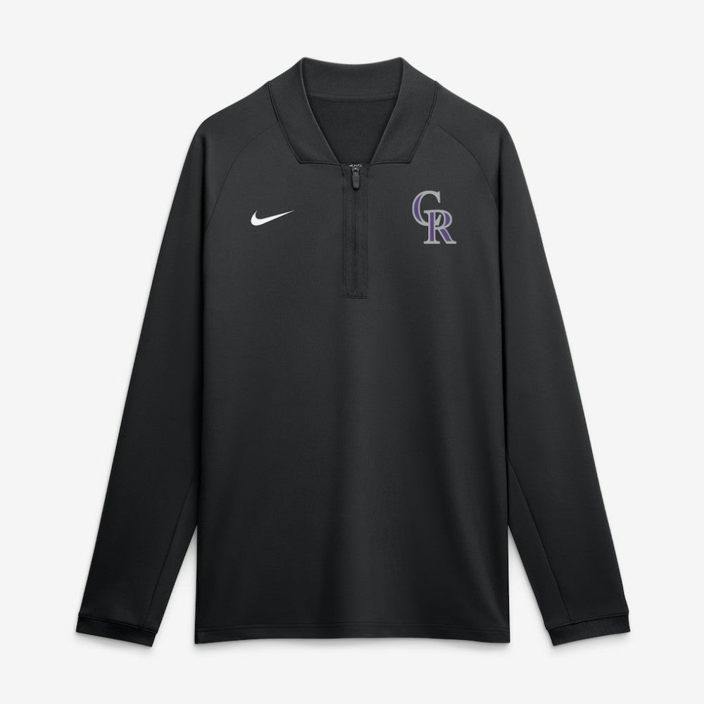 Colorado Rockies Nike Authentic Collection Dri-FIT Raglan Half-Zip Pullover - Black - Nike Online