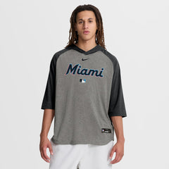 Miami Marlins Nike Authentic Collection Flux Dri-FIT Raglan 3/4-Sleeve Hooded T-Shirt - Gray - Nike Online