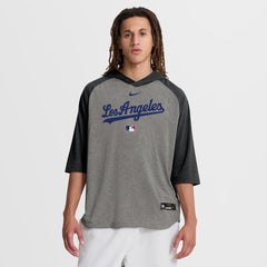 Los Angeles Dodgers Nike Authentic Collection Flux Dri-FIT Raglan 3/4-Sleeve Hooded T-Shirt - Gray - Nike Sale