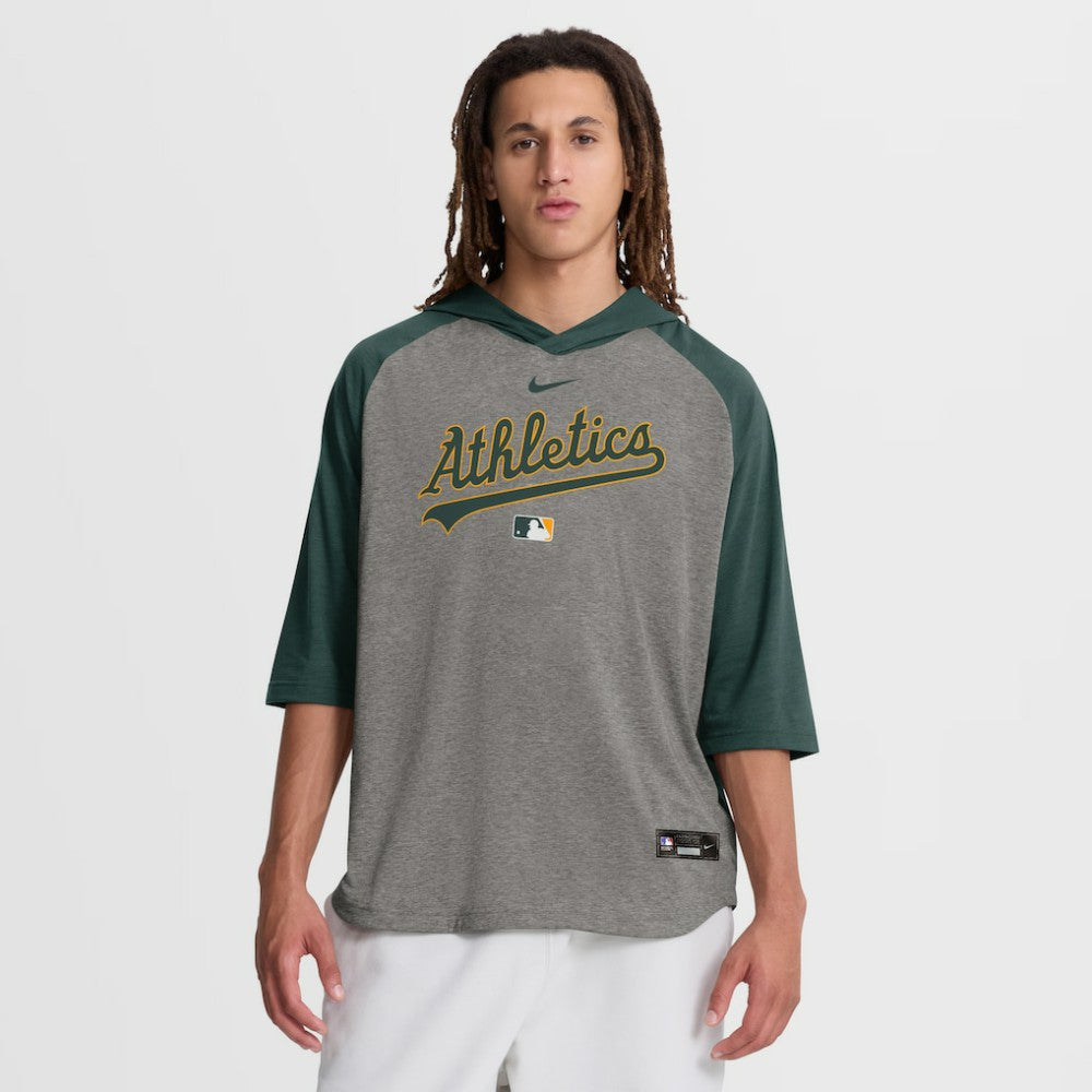 Athletics Nike Authentic Collection Flux Dri-FIT Raglan 3/4-Sleeve Hooded T-Shirt - Gray - Nike Sale