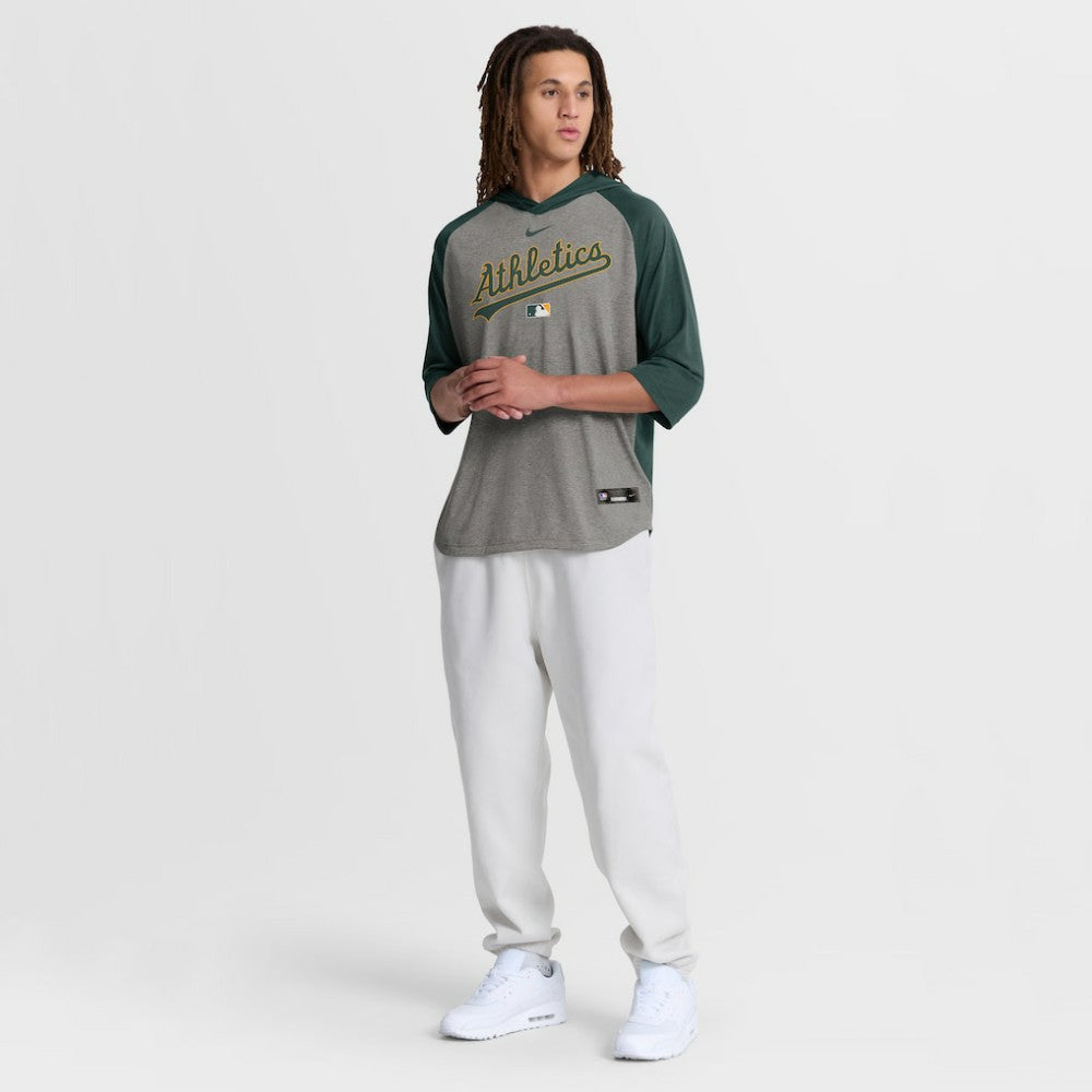 Athletics Nike Authentic Collection Flux Dri-FIT Raglan 3/4-Sleeve Hooded T-Shirt - Gray - Nike Sale
