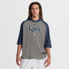 Tampa Bay Rays Nike Authentic Collection Flux Dri-FIT Raglan 3/4-Sleeve Hooded T-Shirt - Gray - Nike Sale
