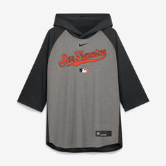 San Francisco Giants Nike Authentic Collection Flux Dri-FIT Raglan 3/4-Sleeve Hooded T-Shirt - Gray - Nike Online