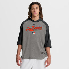 San Francisco Giants Nike Authentic Collection Flux Dri-FIT Raglan 3/4-Sleeve Hooded T-Shirt - Gray - Nike Online