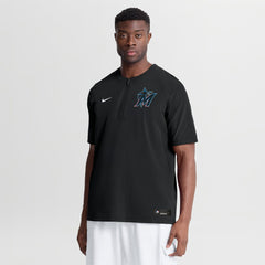 Miami Marlins Nike Authentic Collection Dri-FIT Quarter-Zip Windshirt - Black - Nike Online