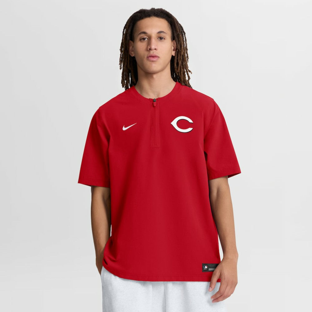 Cincinnati Reds Nike Authentic Collection Dri-FIT Quarter-Zip Windshirt - Red - Nike Lifestyle