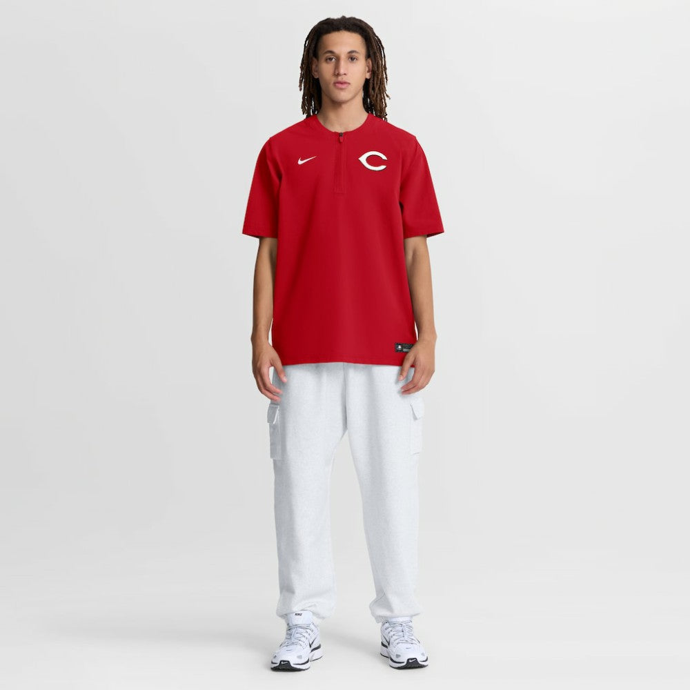 Cincinnati Reds Nike Authentic Collection Dri-FIT Quarter-Zip Windshirt - Red - Nike Lifestyle