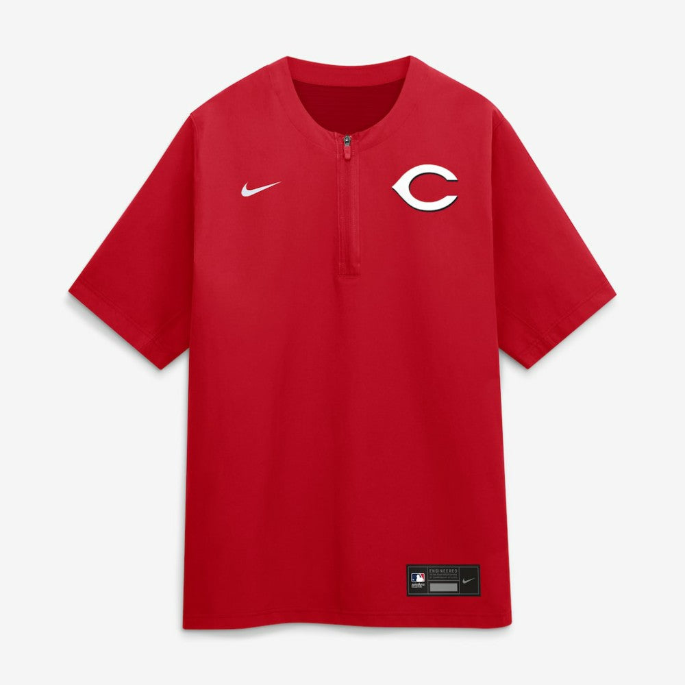 Cincinnati Reds Nike Authentic Collection Dri-FIT Quarter-Zip Windshirt - Red - Nike Lifestyle