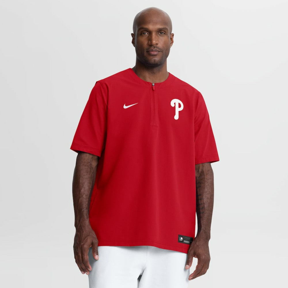 Philadelphia Phillies Nike Authentic Collection Dri-FIT Quarter-Zip Windshirt - Red - Nike on Sale